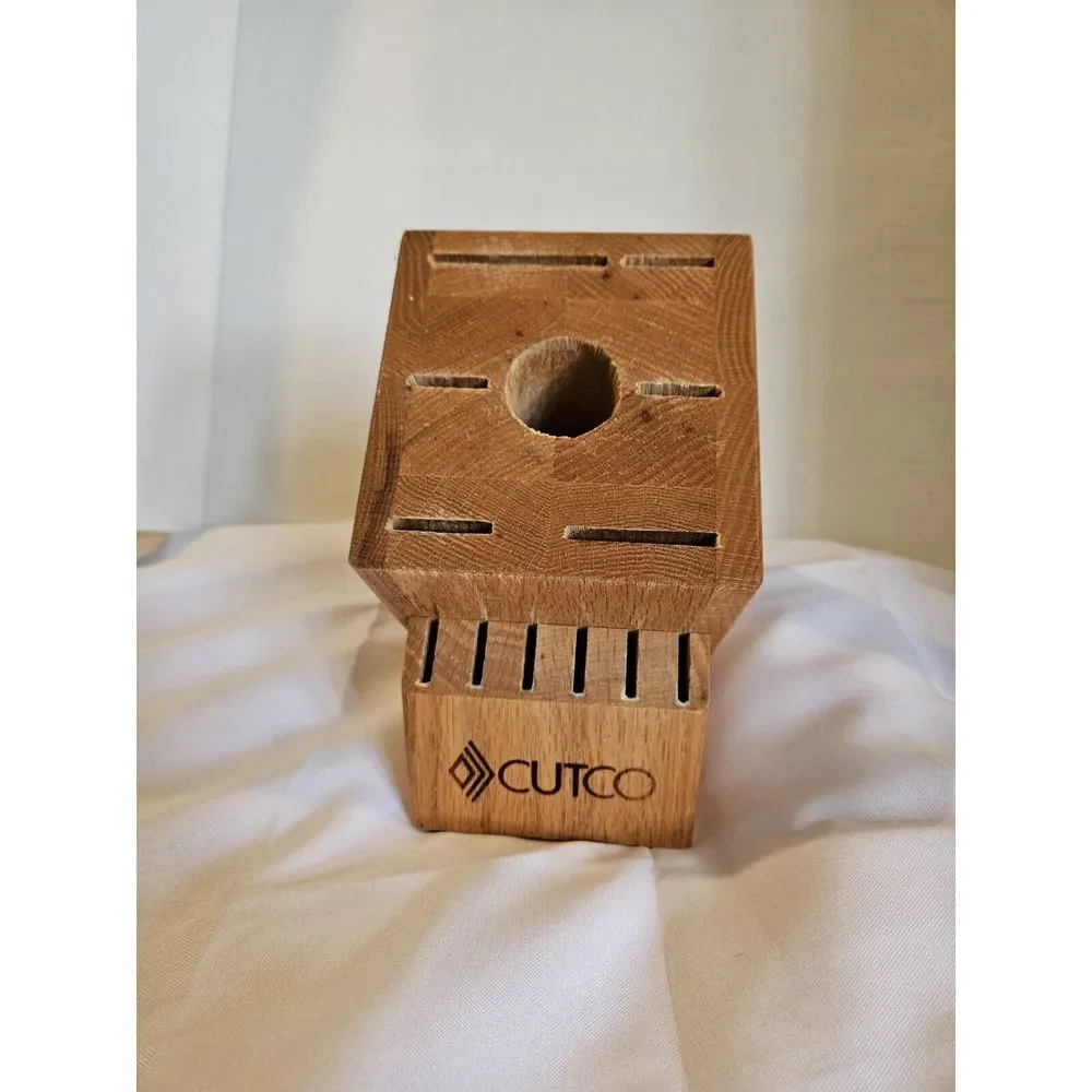 CUTCO Solid Honey Oak Wood (13 Slot) KNIFE STORAGE BLOCK Cutlery Knives USA MADE